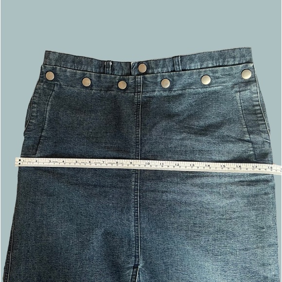 Joseph denim skirt, mid length with stud accents front & sides Pre-loved vgc. - Picture 1 of 8